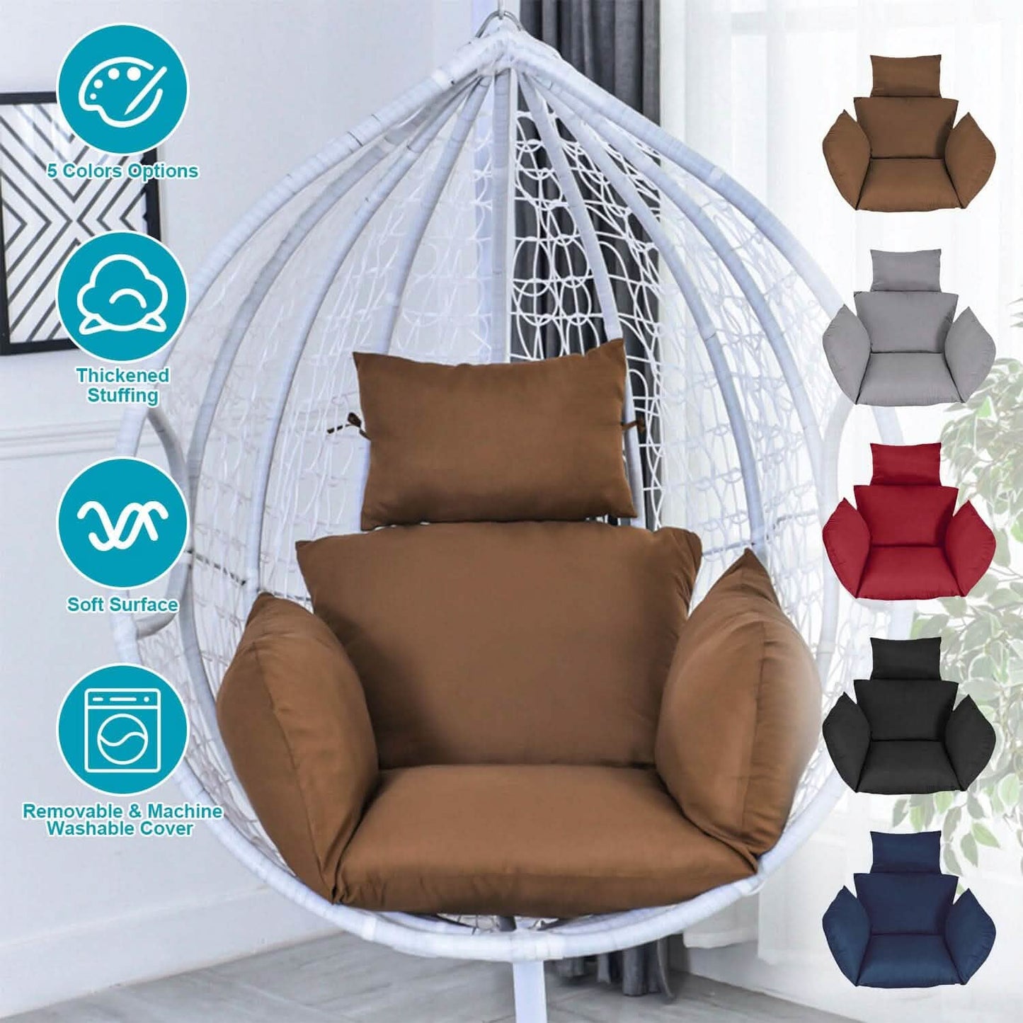 Ultimate Egg Chair Cushion with Headrest