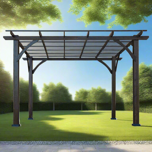 [10X12FT] Alora Premium Outdoor Brown Cedar Wood Pergola For Spacious Patios (SAK45639)