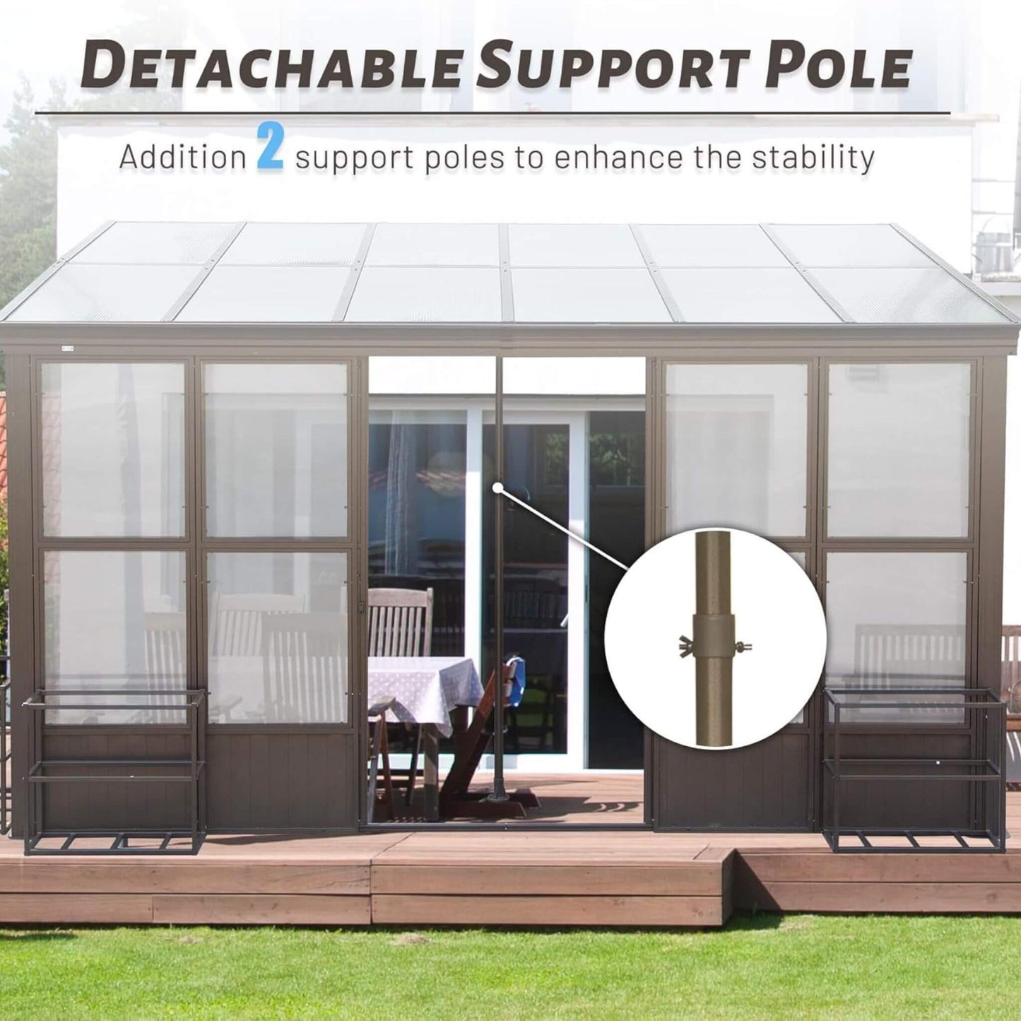 Horizon Heavy-Duty 12X16FT All-Season Sunroom with Sliding Doors