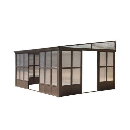 [12X16FT] Alora Horizon Extra-Large Heavy-Duty All-Season Sunroom With Sliding Doors And Polycarbonate Windows (SAK98357)