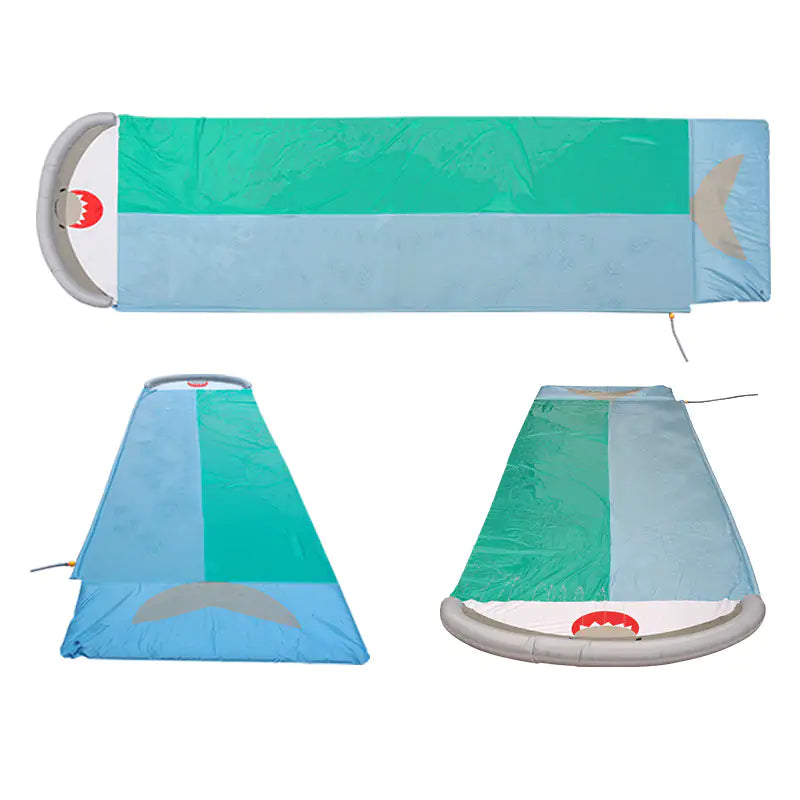 Ultimate 18ft Shark Double Lawn Water Slide