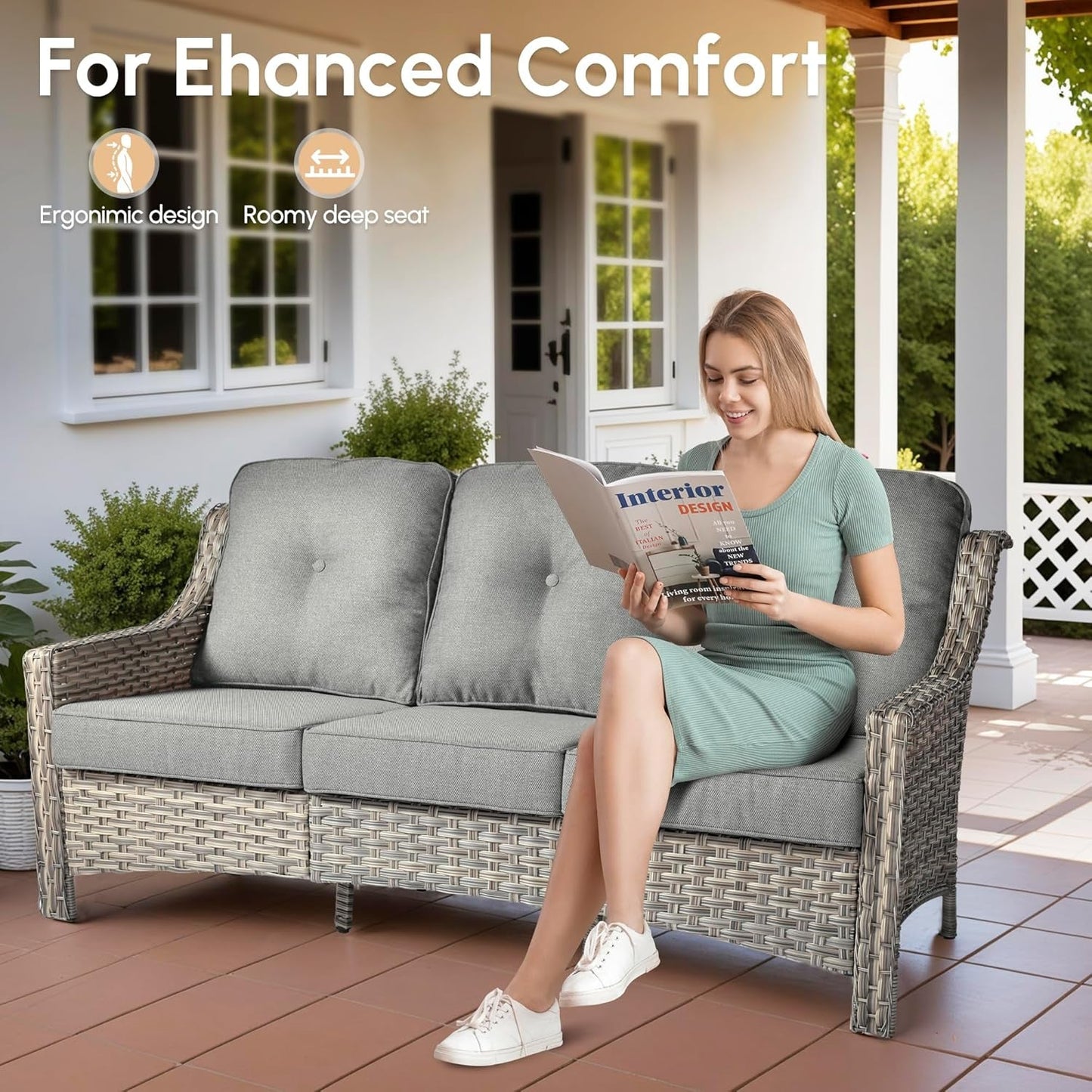 Outdoor Patio Furniture Set with Cozy Fire Pit Table