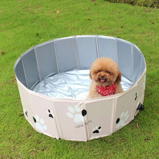 Foldable Dog Pool Portable Swimming Pool for Dogs Pet Pool Bathing Tub Toy Storage Large Shower Basin for Indoor Outdoor Portable Dog Pool PVC Pet Pool Leakproof Foldable Dog Bath Indoor And Outdoor Pool Dog