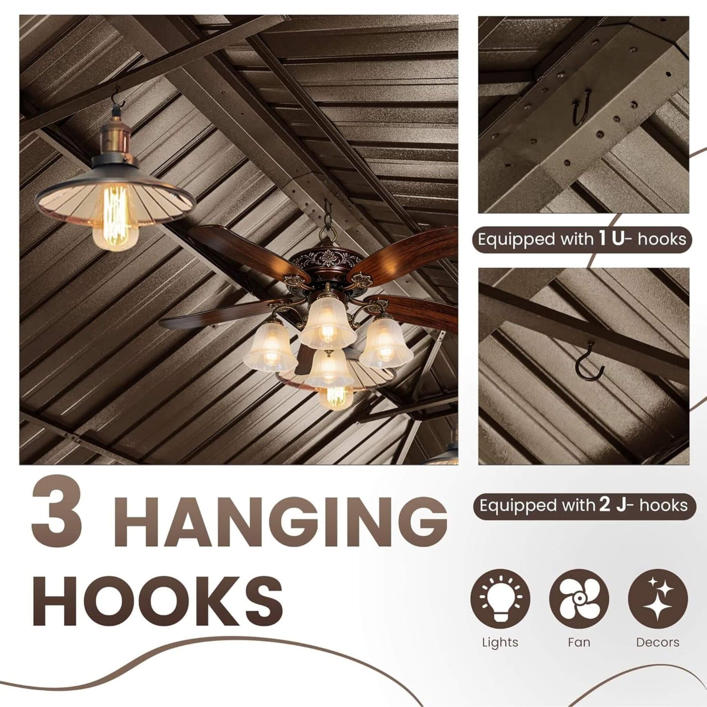 Alora Terrace Fully-Enclosed Outdoor Black Sunroom With Lockable Sliding Doors And Galvanized Double Steel Roof (SAK81634)