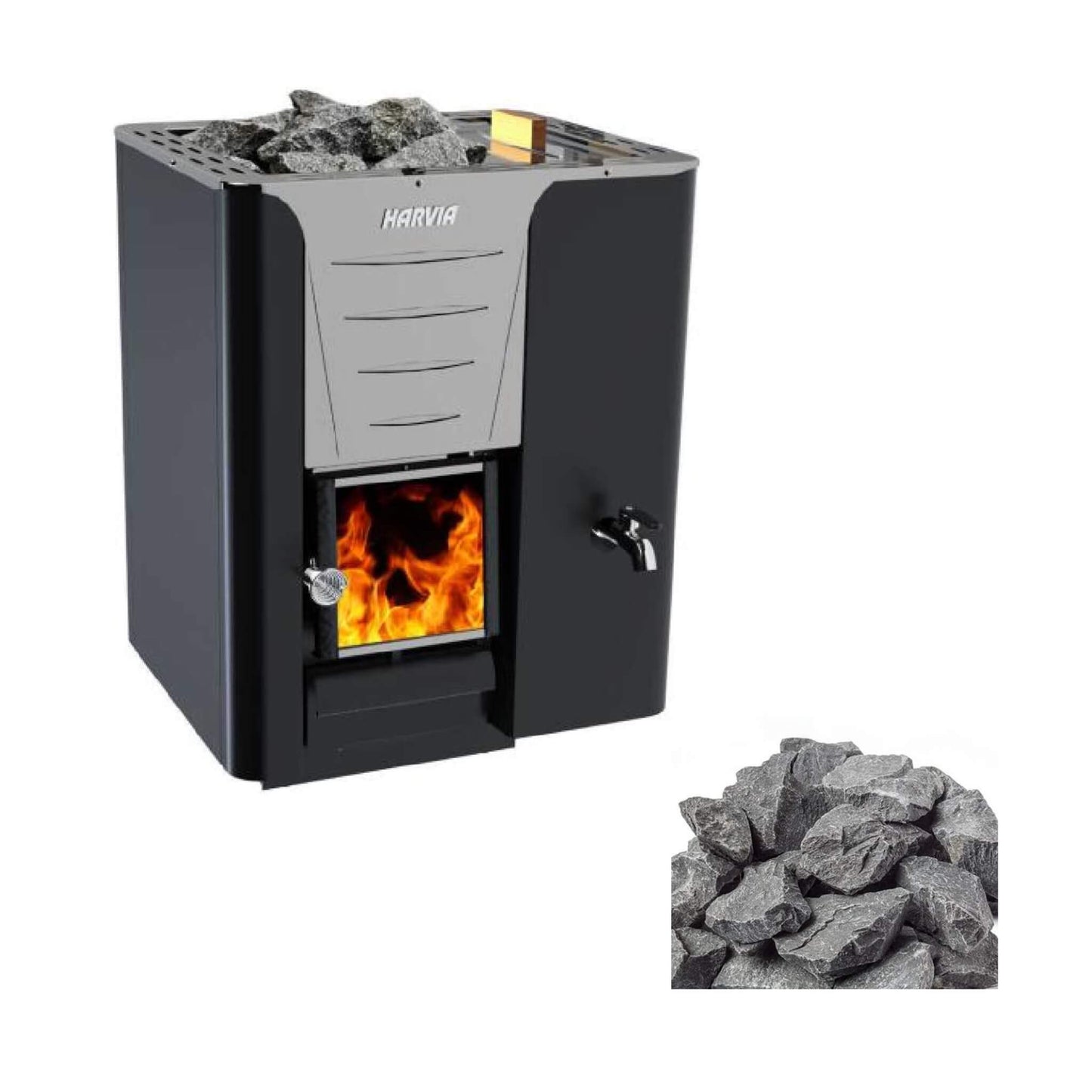 Harvia Pro 20 LS/RS 24.1KW Sauna Wood Stove with Water Tank