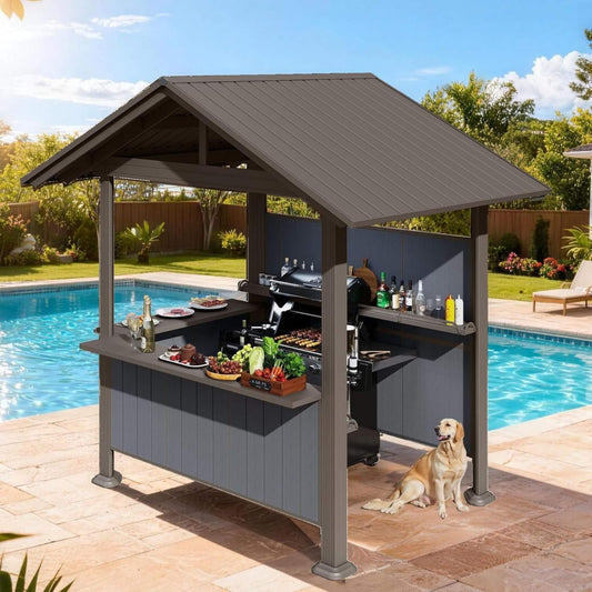 Heavy-Duty Gable Roof Grill Gazebo