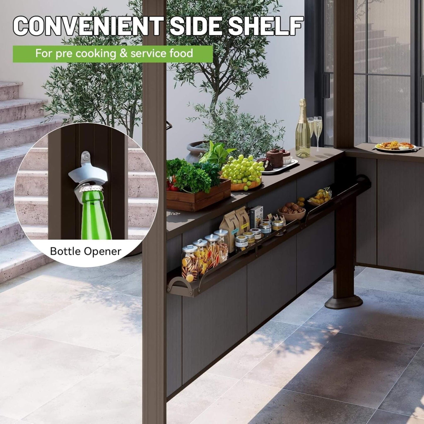 [06X09FT] Alora Heavy-Duty Gable Roof Hardtop Grill Gazebo (SAK49731)