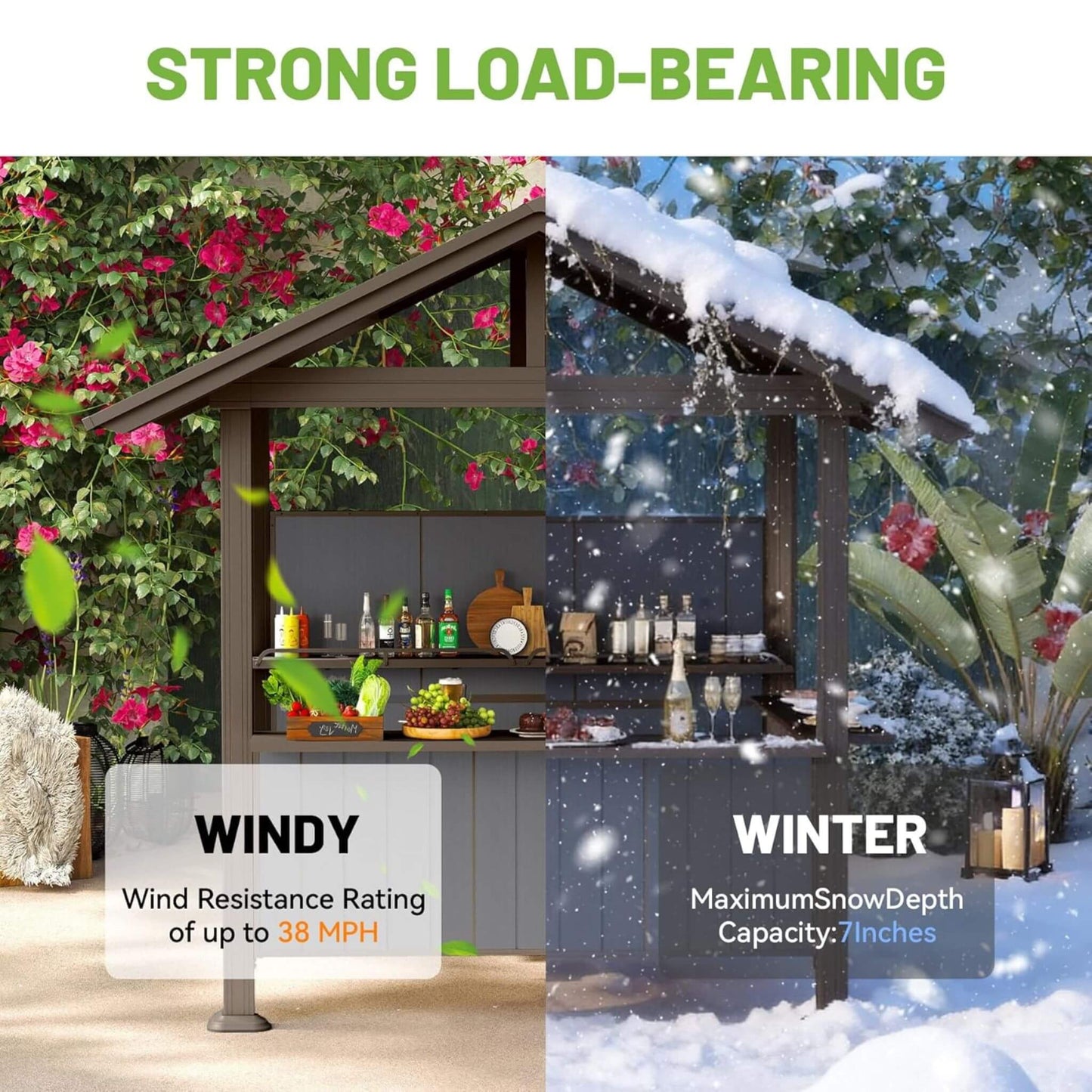 [06X09FT] Alora Heavy-Duty Gable Roof Hardtop Grill Gazebo (SAK49731)