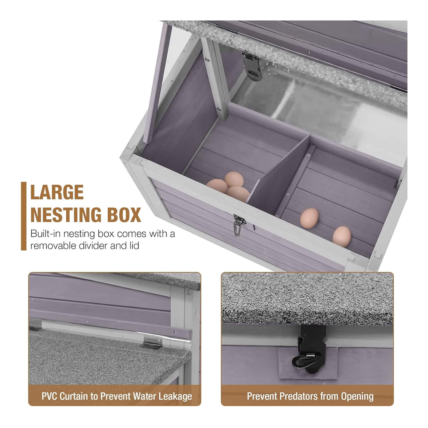 Large 103-Inch Chicken Coop with Run & Nesting Box