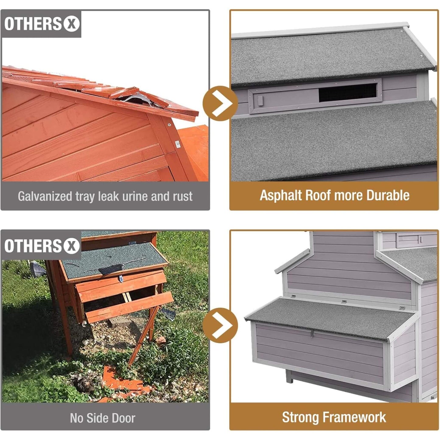 Large 115-Inch Portable Chicken Coop with Run and Nesting Boxes