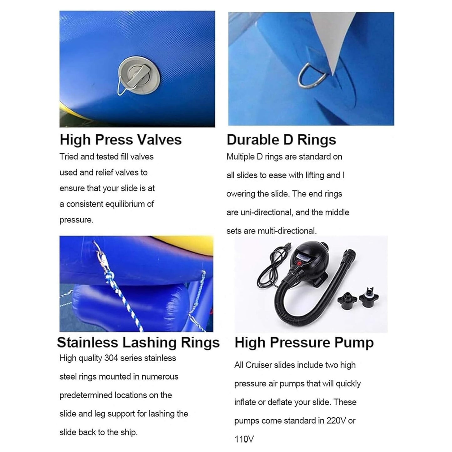 Large Inflatable Wall Climbing Bouncer With Slides And Air Pump For Pools, Lakes And Rivers [Made-To-Order] (SAK52376)