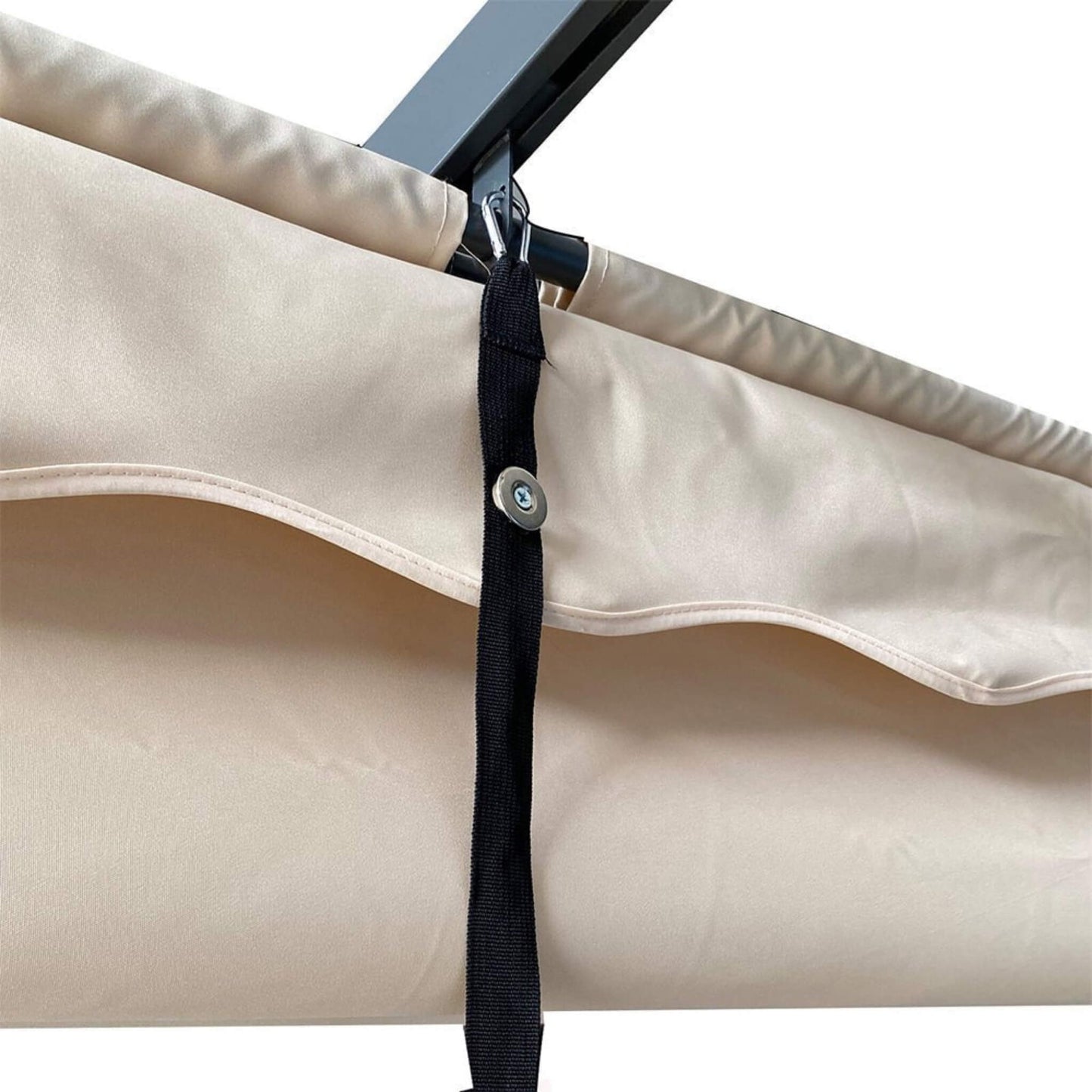 Alora Large Outdoor Patio Pergola With Canopy & Retractable Sun Shades, Beige (SAK51842)