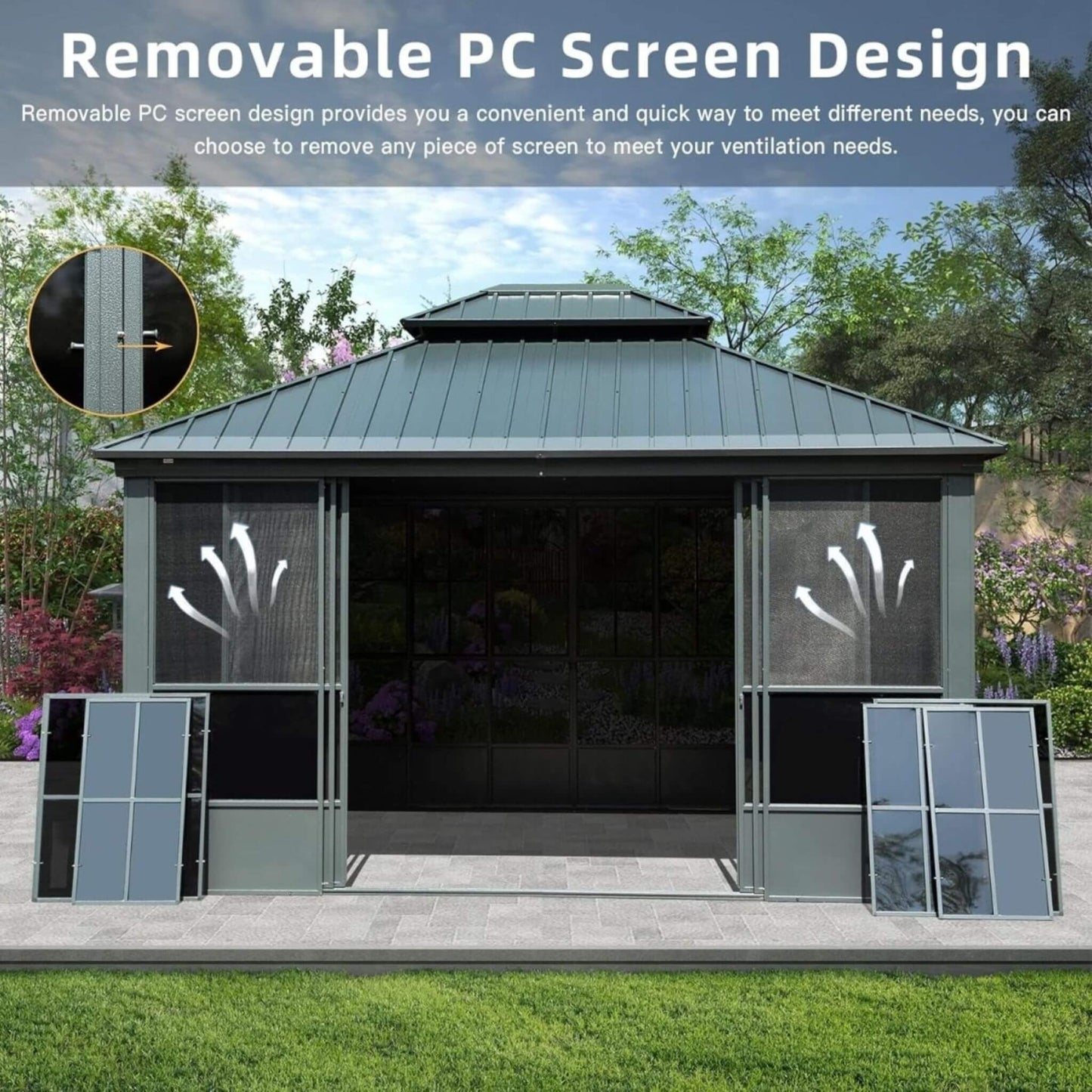 Veranda Heavy-Duty All-Season Double Roof Backyard Sunroom
