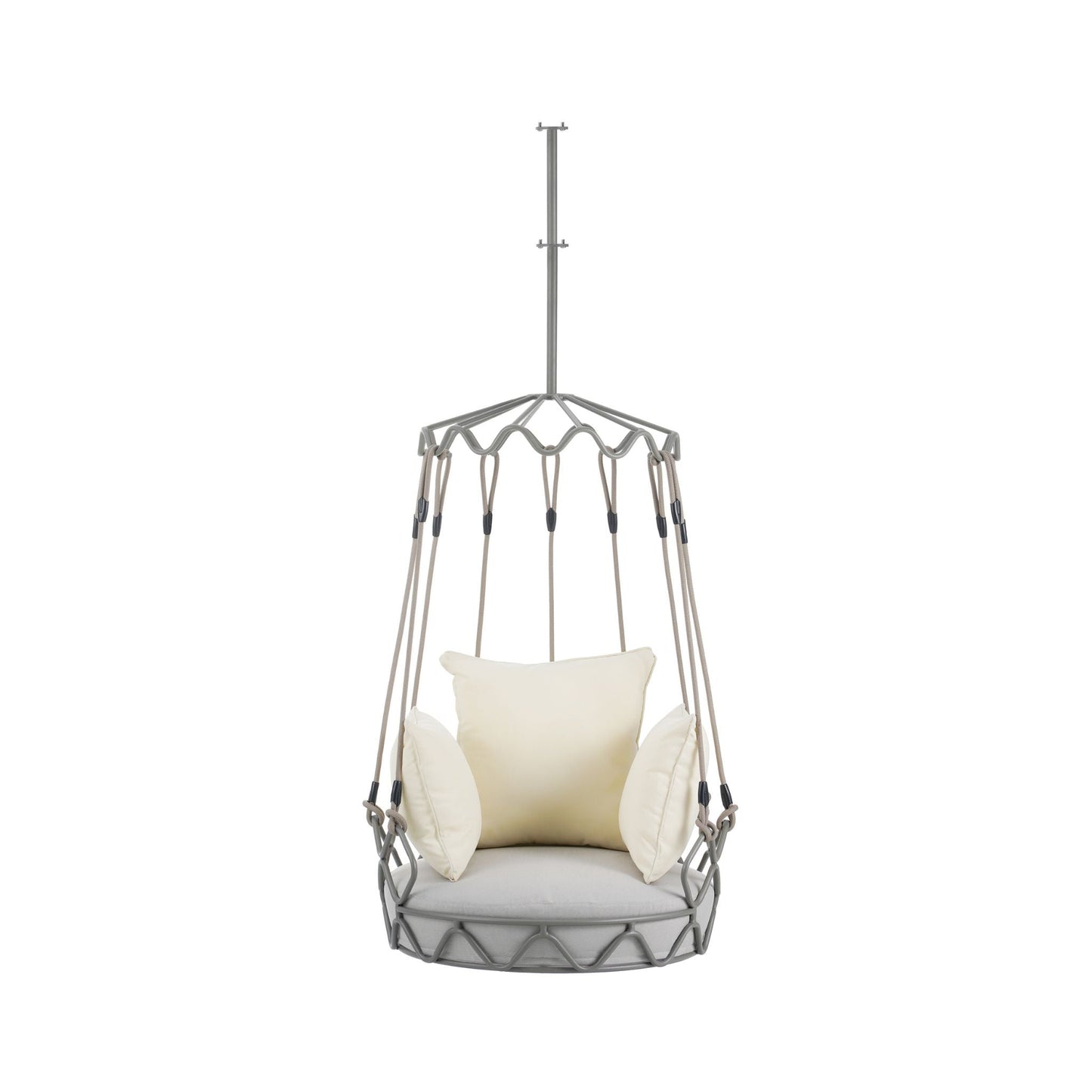 Luxury Outdoor Hanging Basket Swing Chair with UV Resistant Cushions