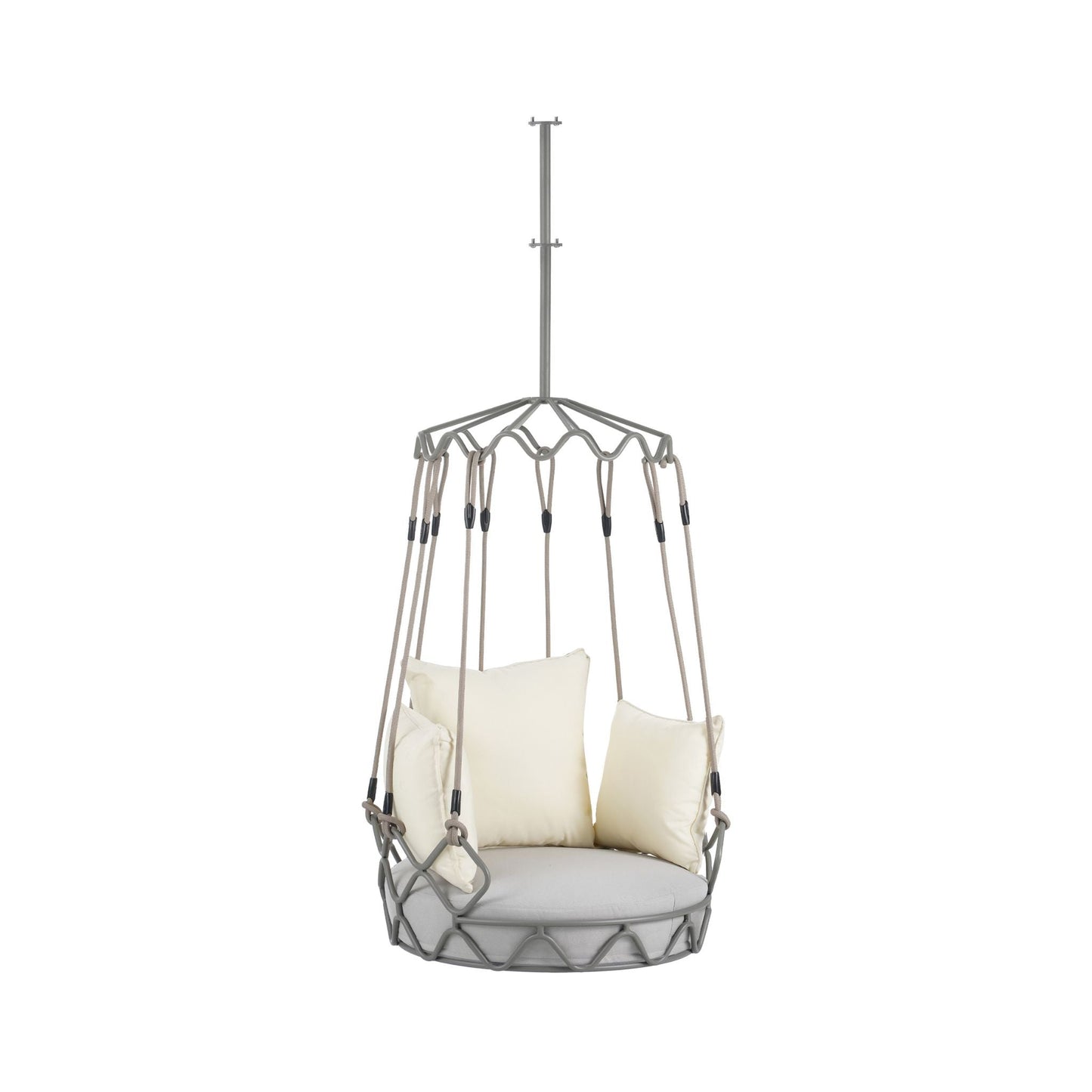 Luxury Outdoor Hanging Basket Swing Chair with UV Resistant Cushions