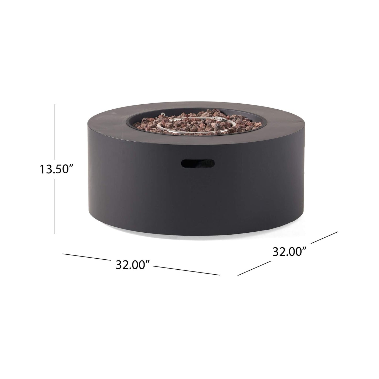 32-Inch Round Iron Propane Fire Pit - 40K BTU