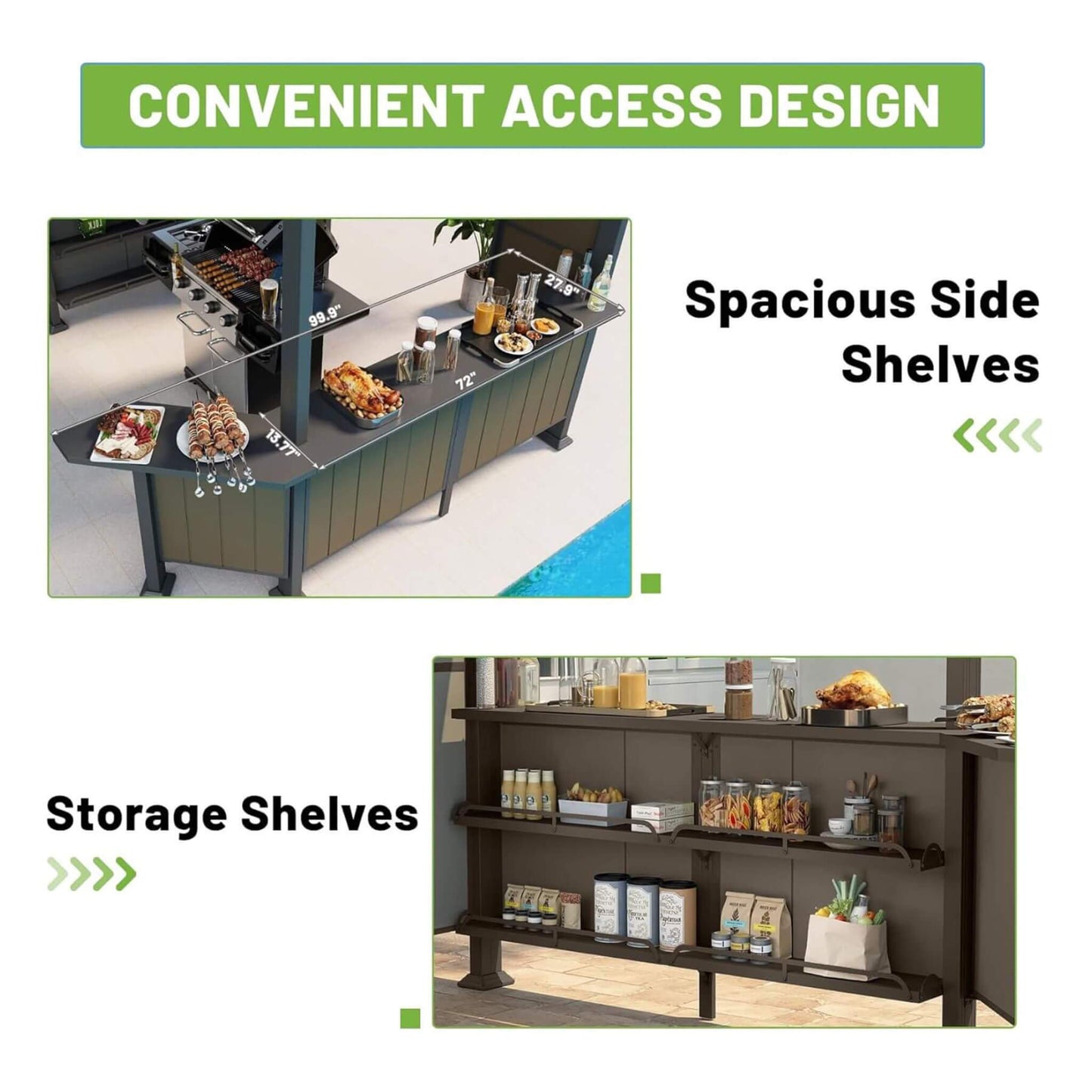 Alora Modern Slanted Hardtop Alloy Steel Grill Gazebo (SAK32687)