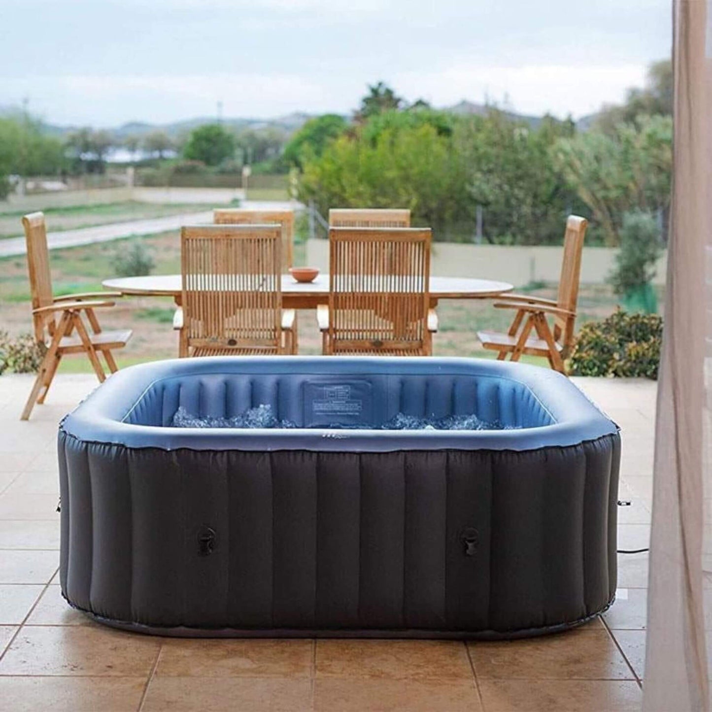 MSpa C-TE062 Tekapo Comfort Series Six-Person Inflatable Square Bubble Spa Hot Tub With 132 Bubble Jets (SAK80641)