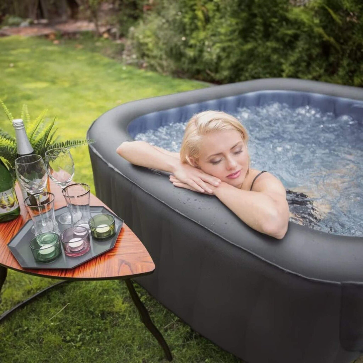 MSpa C-TE062 Tekapo Comfort Series Six-Person Inflatable Square Bubble Spa Hot Tub With 132 Bubble Jets (SAK80641)