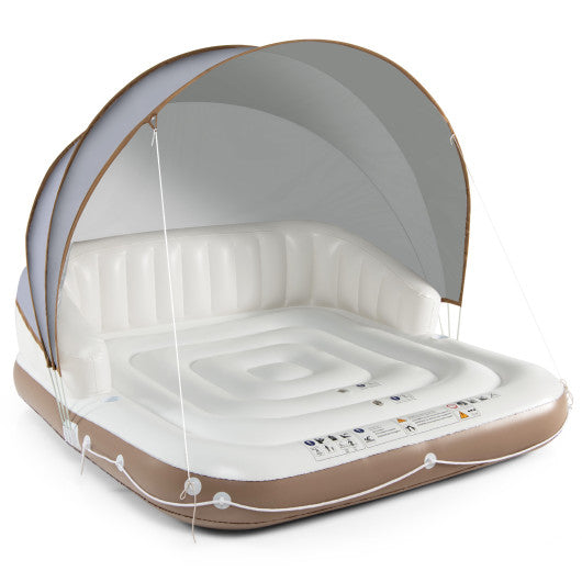 Ultimate Inflatable Pool Float Lounge with Sunshade and Cup Holders
