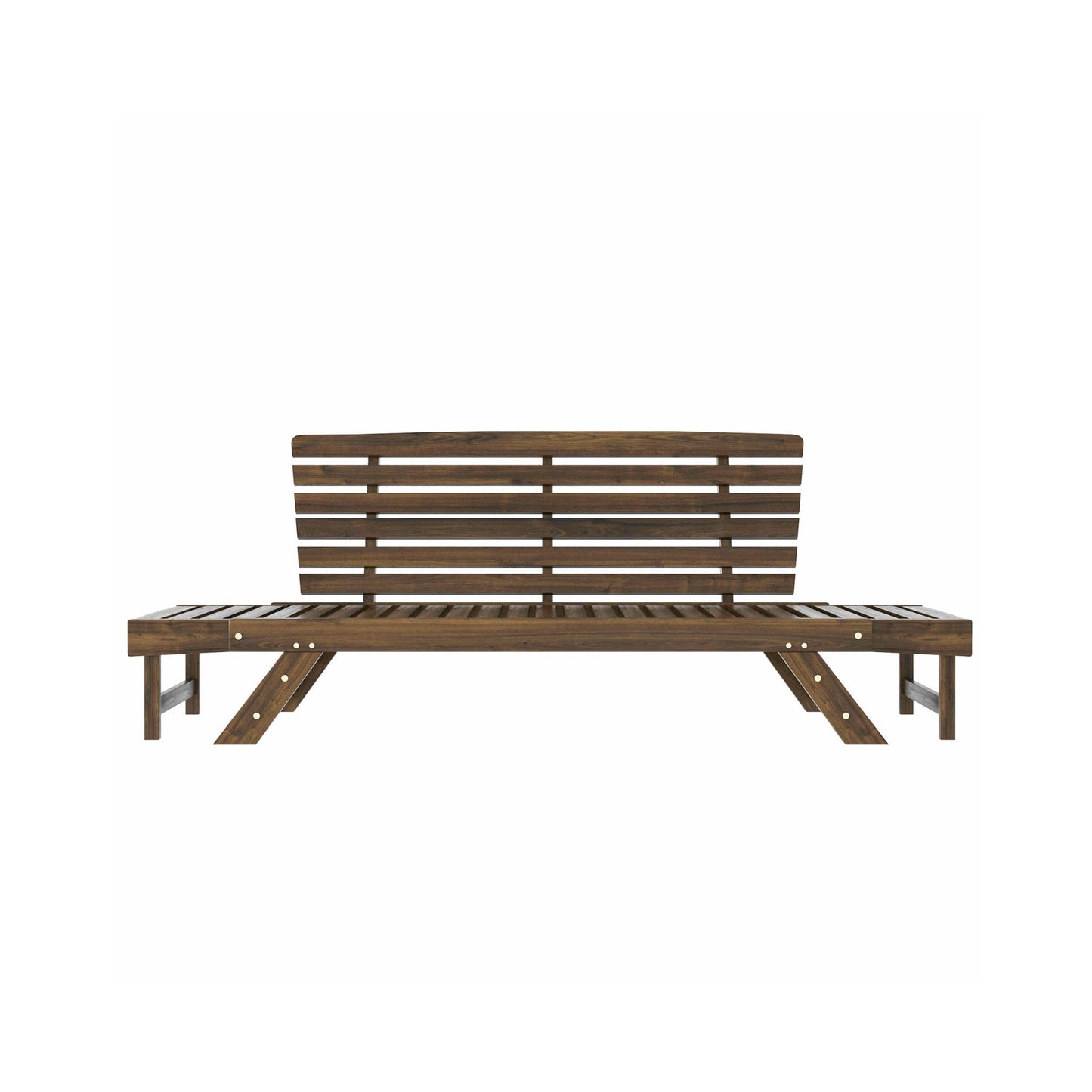 Adjustable Wooden Patio Daybed Sofa with Cushions