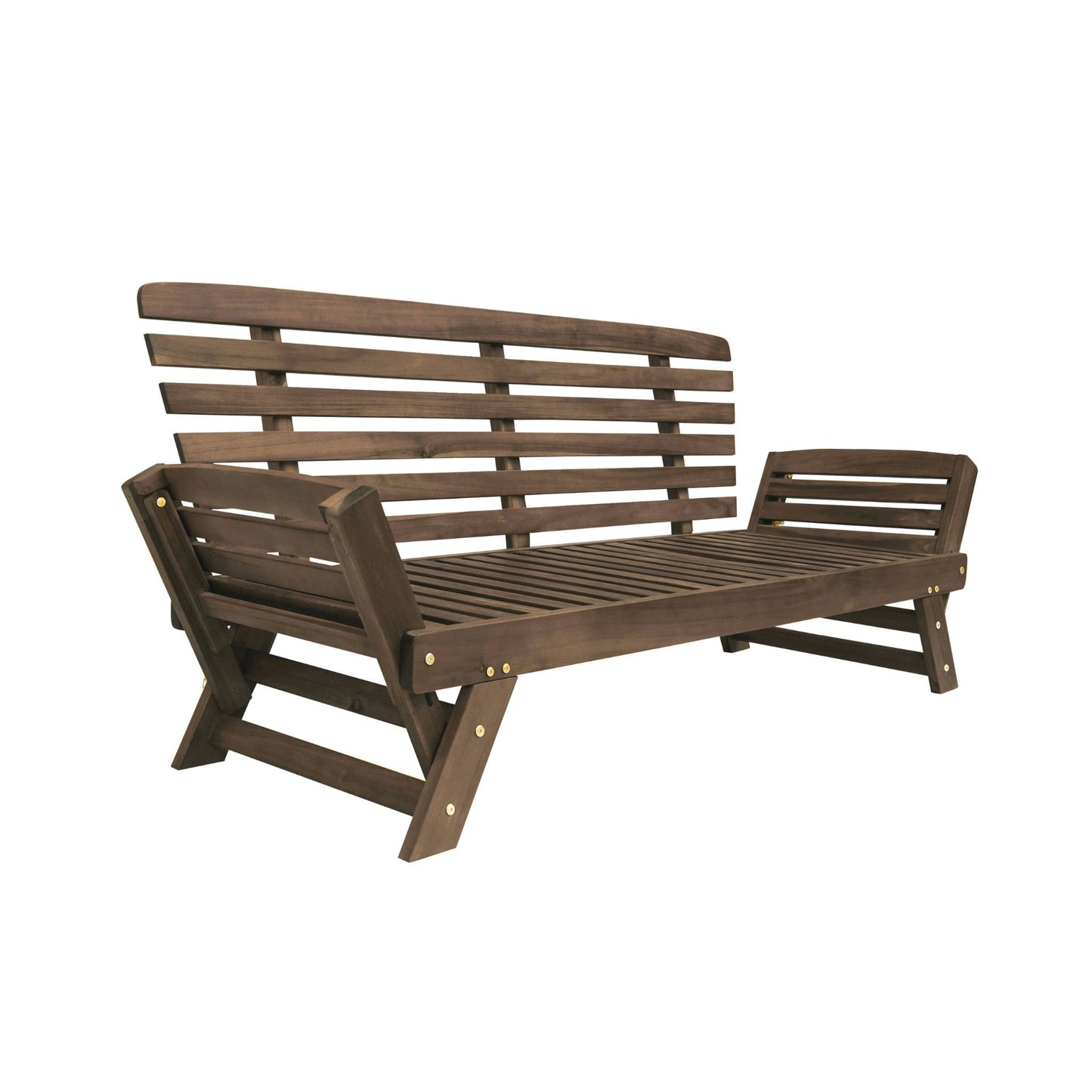 Adjustable Wooden Patio Daybed Sofa with Cushions