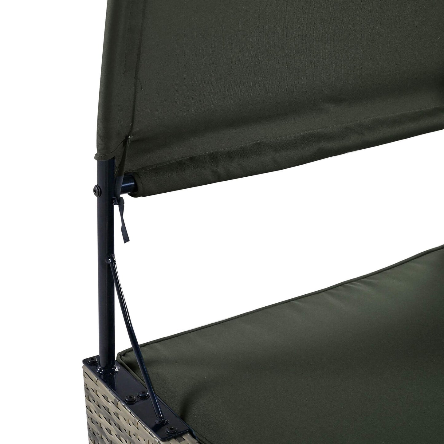 Outdoor Luxury Rattan Daybed with Canopy and Storage