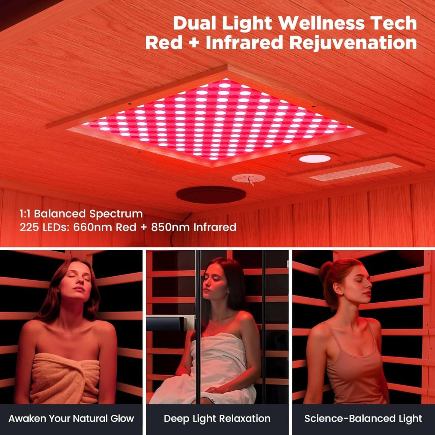 Thermora Pandora Premium 2-Person Infrared Sauna with Red Light Therapy & Himalayan Salt Panels