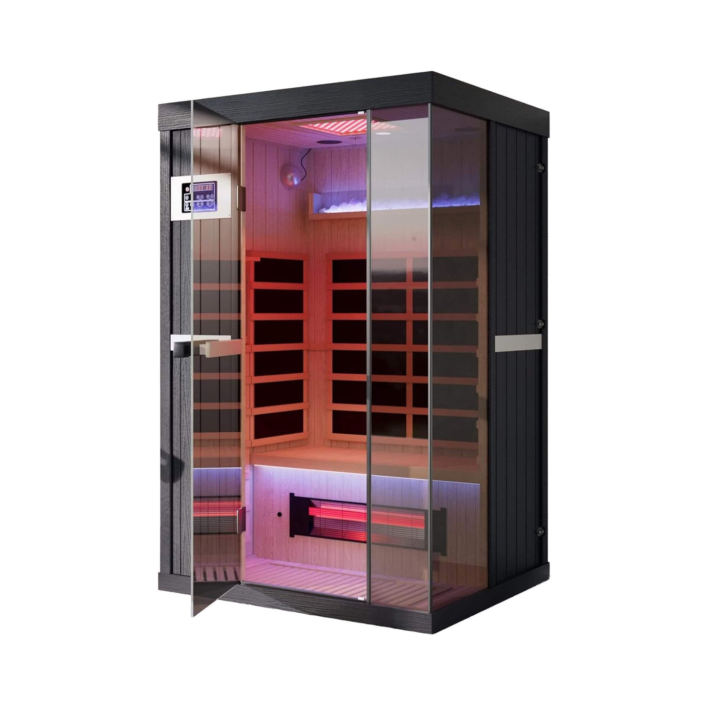 Thermora Pandora Premium 2-Person Infrared Sauna with Red Light Therapy & Himalayan Salt Panels