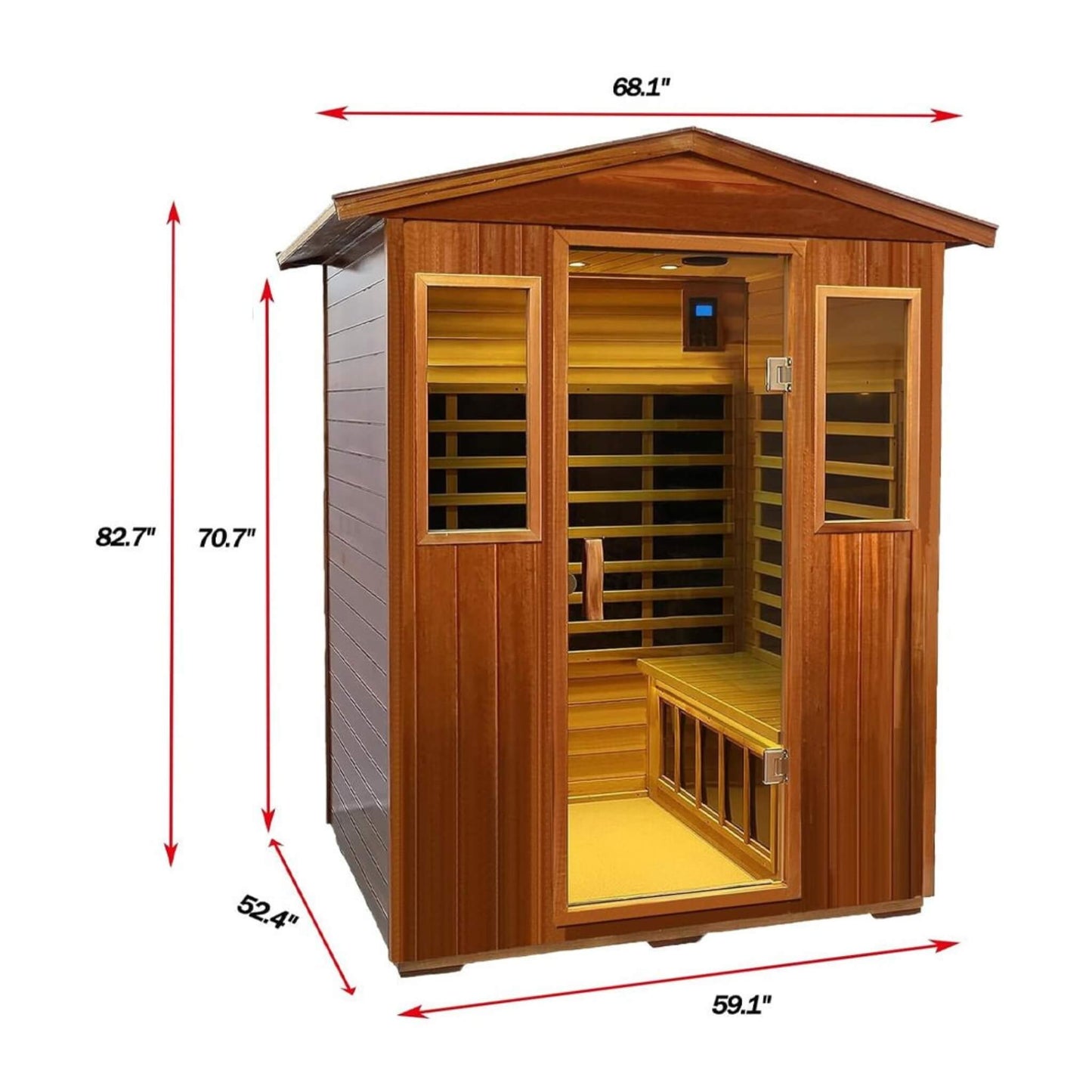 Premium Valois 4-Person Luxury Low EMF Outdoor FAR Infrared Sauna with Bluetooth Audio