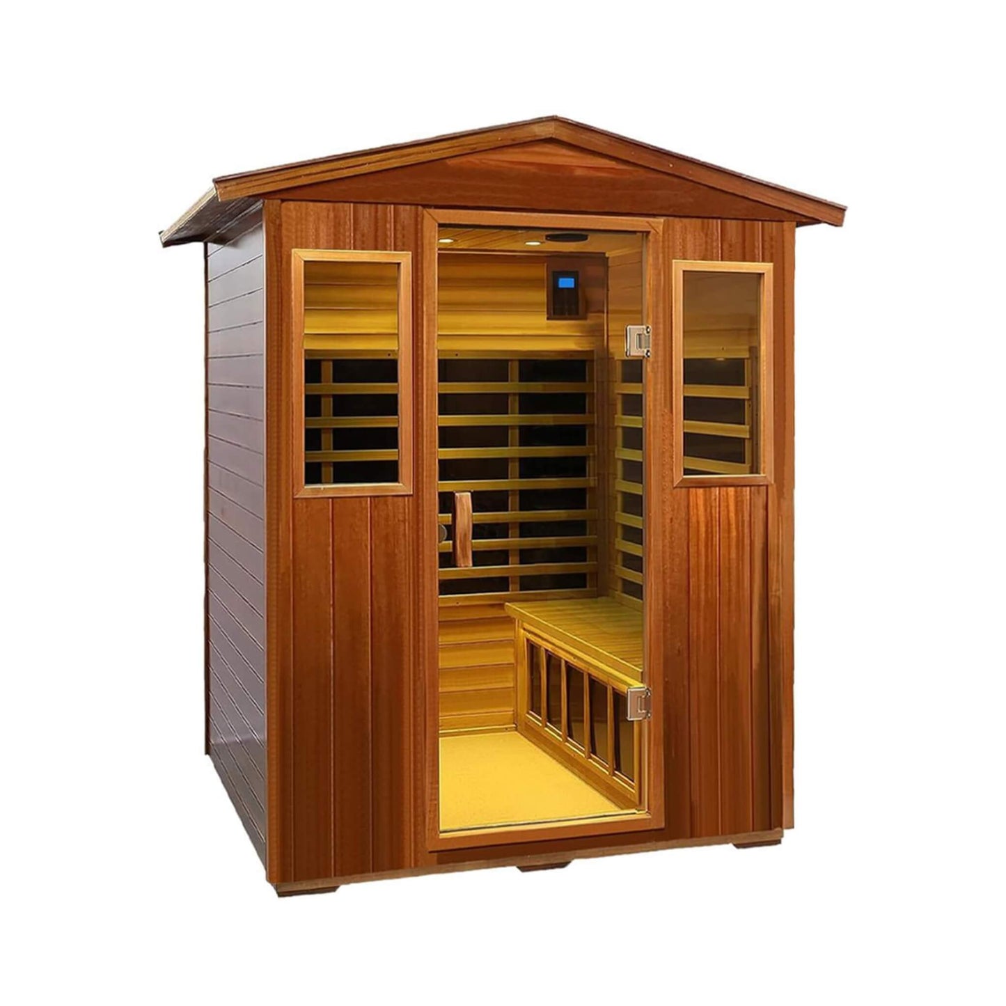 Premium Valois 4-Person Luxury Low EMF Outdoor FAR Infrared Sauna with Bluetooth Audio