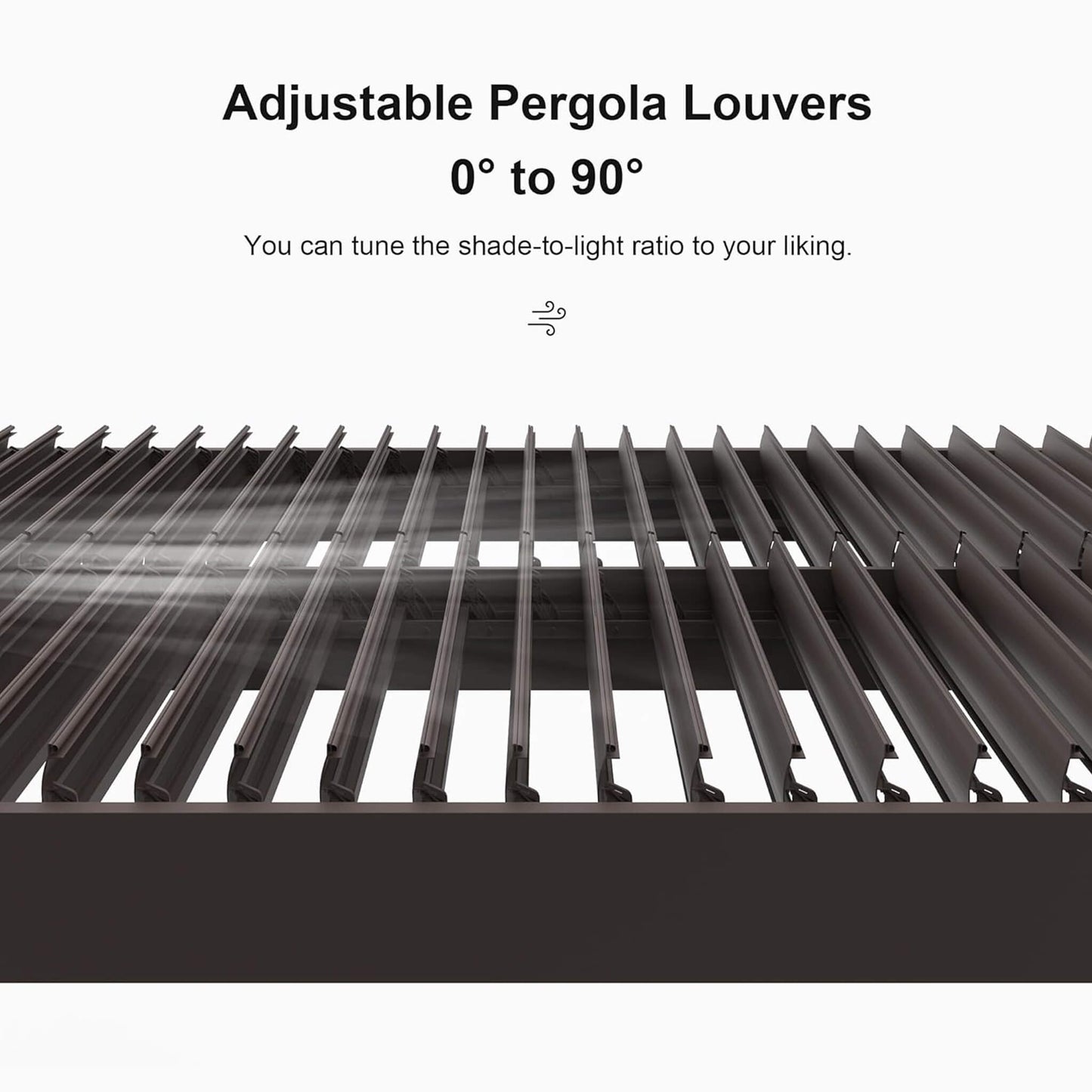 Premium Aluminum Louvered Patio Pergola with LED Lights