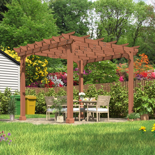 Alora Premium Outdoor Cedar Wood Pergola With Slatted Roof (SAK87024)