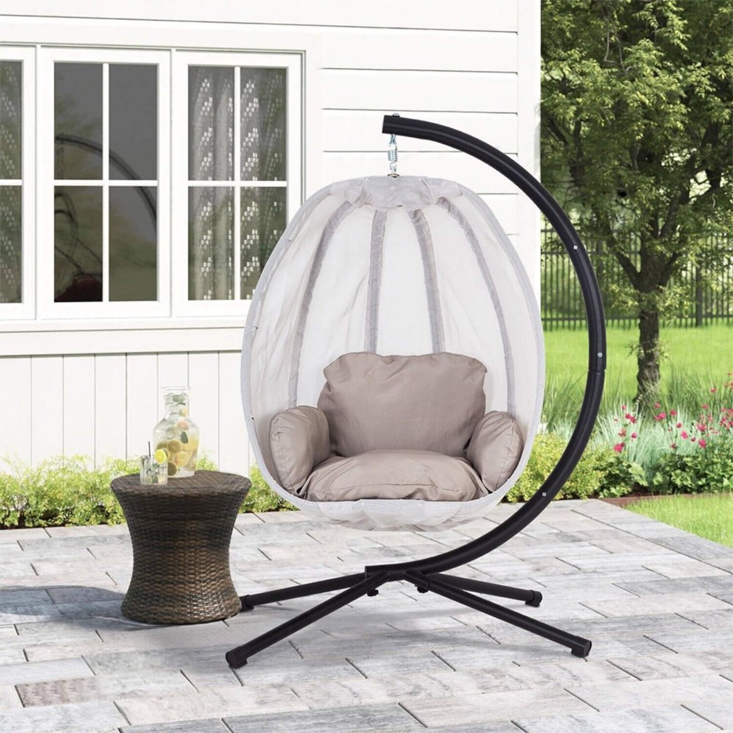 Alora Premium 70-Inch Outdoor Hammock Egg Swing Chair with Stand