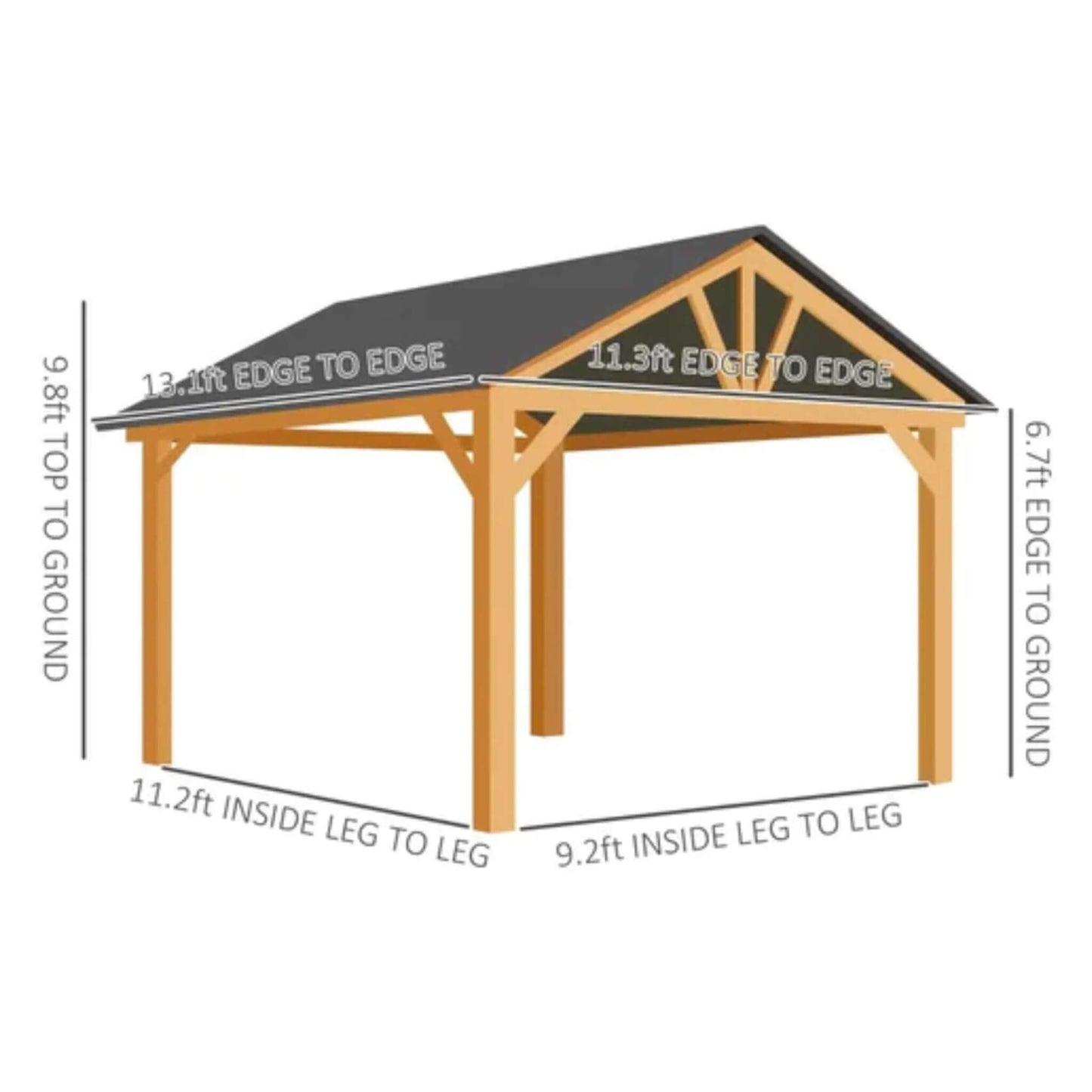 Alora Premium Outdoor Hardtop Patio Backyard Gazebo (SAK86341)