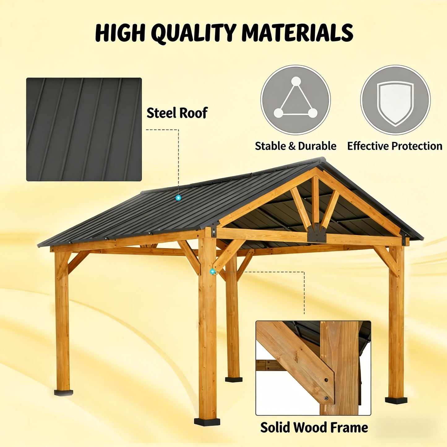 Alora Premium Outdoor Hardtop Patio Backyard Gazebo (SAK86341)