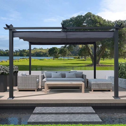 Alora Premium Outdoor Patio Retractable Pergola With Canopy (SAK01864)