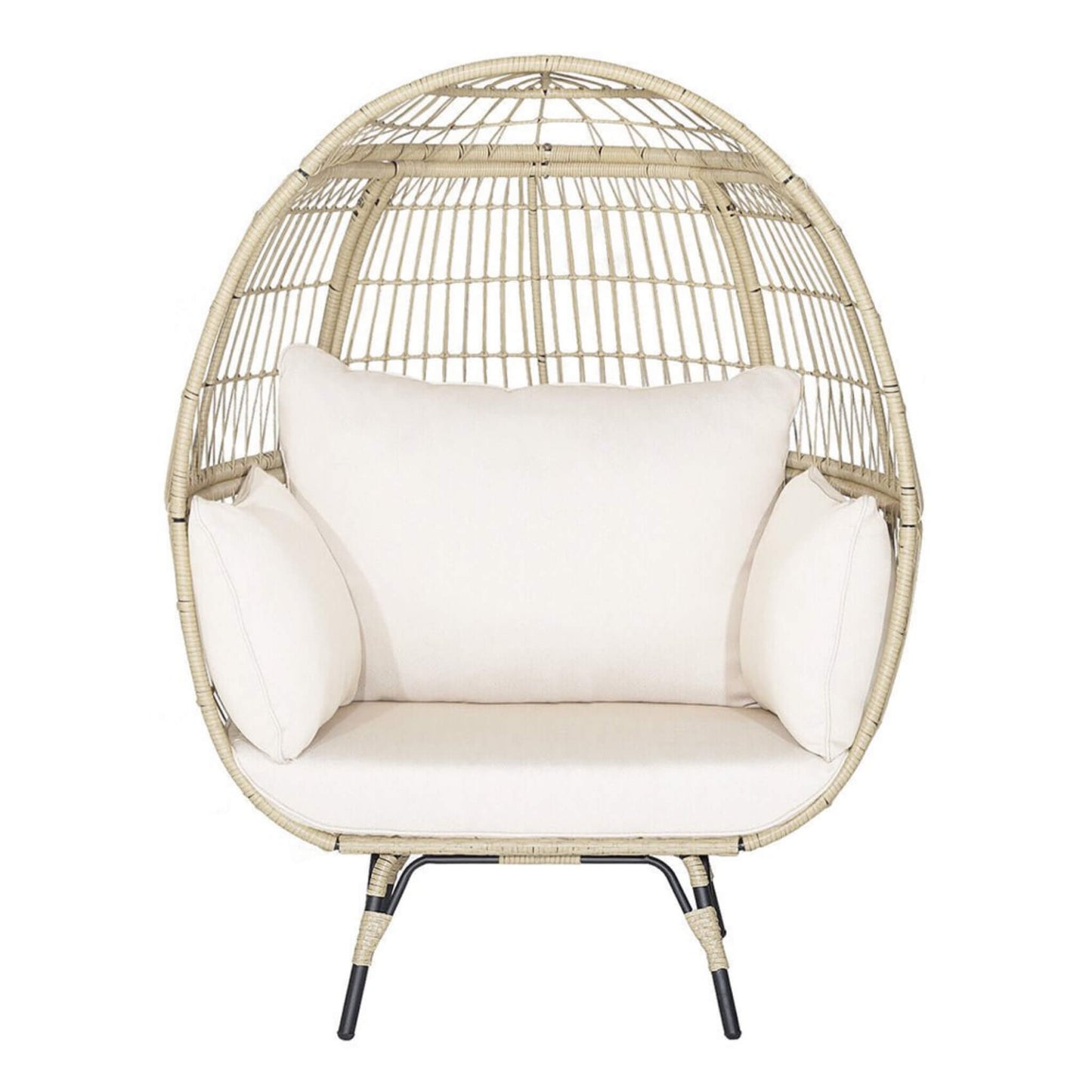 Alora Premium 57-Inch Oversized Rattan Patio Egg Lounge Chair Basket With Cushions (SAK91684)