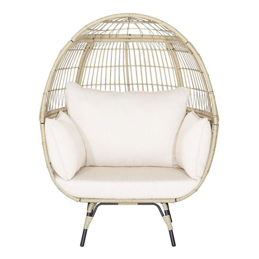 Alora Premium 57-Inch Oversized Rattan Patio Egg Lounge Chair Basket With Cushions (SAK91684)