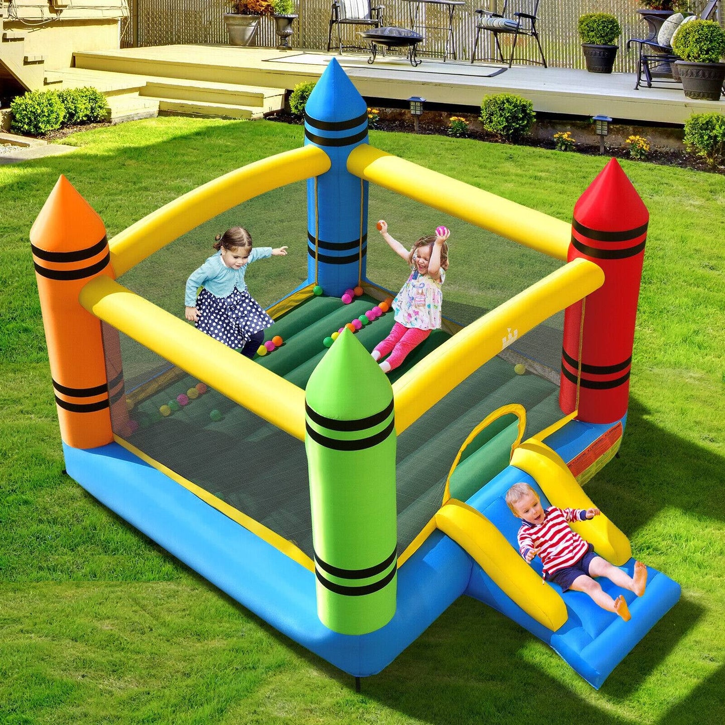 Gbruno Kids Inflatable Bounce House with Slide