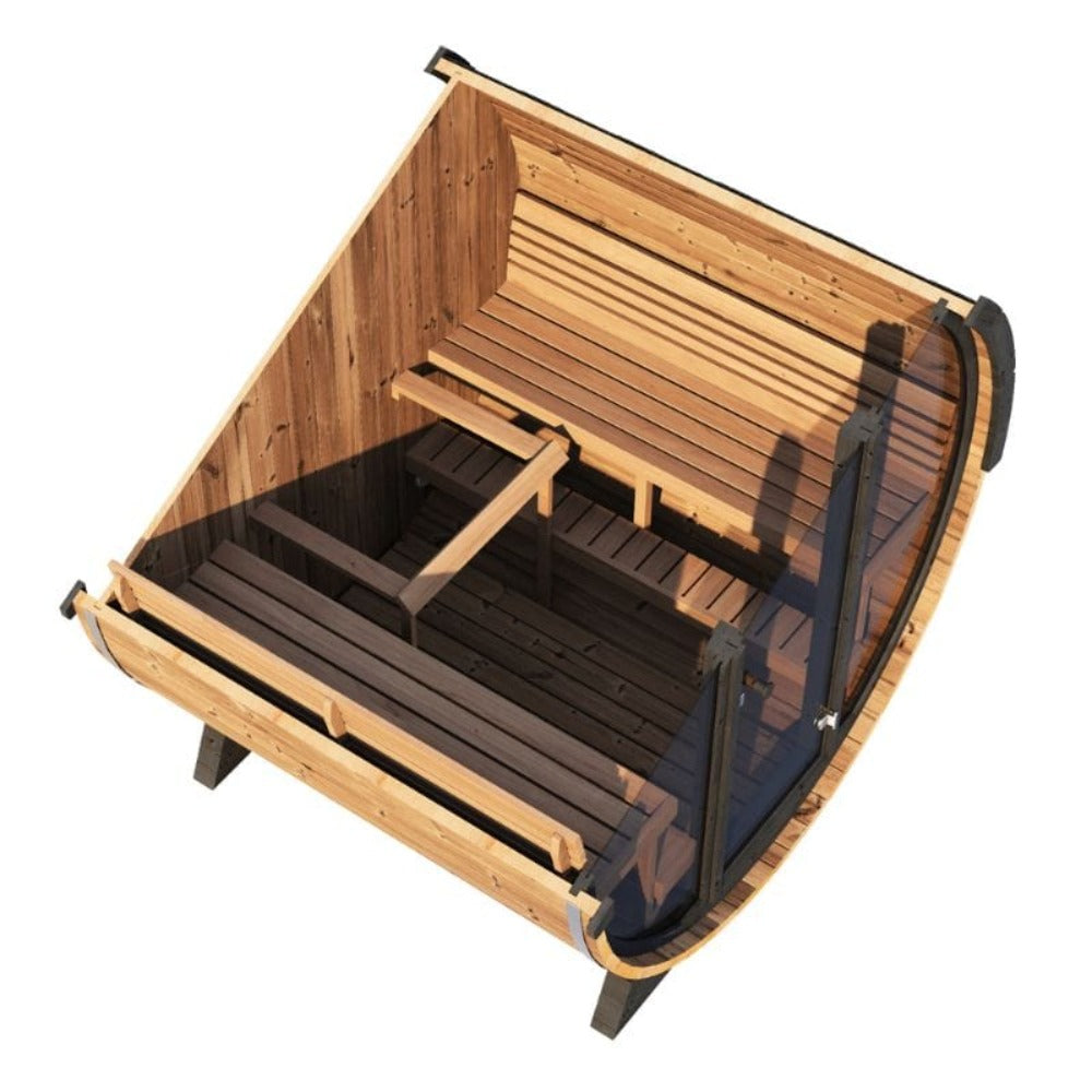SAUNALIFE EE8G ERGO Series 6-Person Outdoor Sauna Barrel