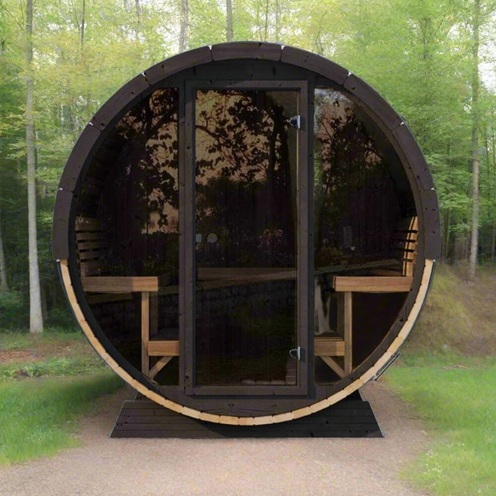SAUNALIFE EE8G ERGO Series 6-Person Outdoor Sauna Barrel